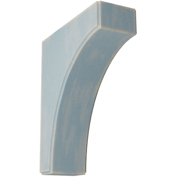Ekena Millwork 3 1/2"W x 10"D x 12"H Clarksville Wood Vintage Decor Bracket, Driftwood Blue BKTWD04X10X12CVBU - main
